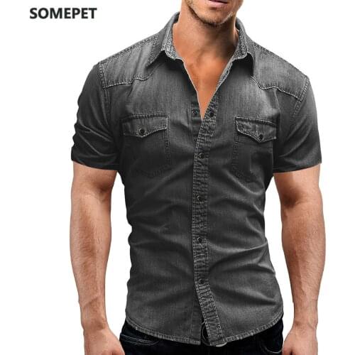 Мужские джинсовые рубашки Somepet China At AliExpress