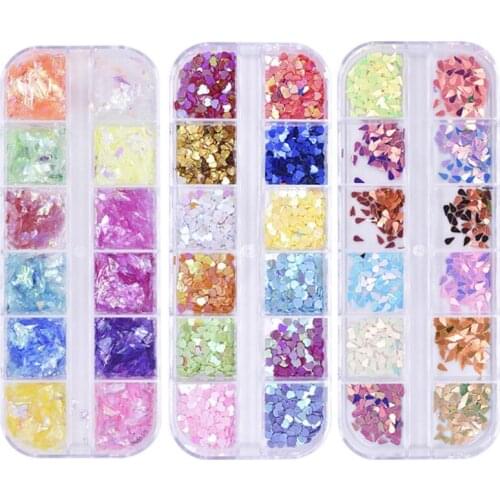 Multi-size Nail Art Decorations Rhinestones for Nails Accessories Colorful One Box 12 Cases DIY Nail Design