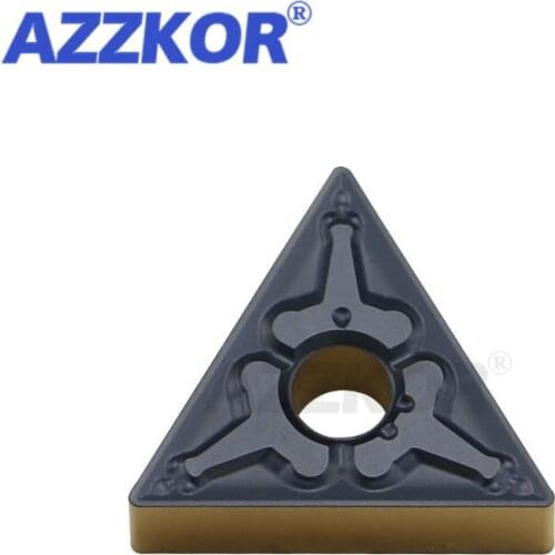 AZZKOR TNMG-TM Two-Colors Coating Carbide Inserts Cutter CNC Lathe Turning Tool For Steel Process SNT9125 R-Angle Triangle Blade