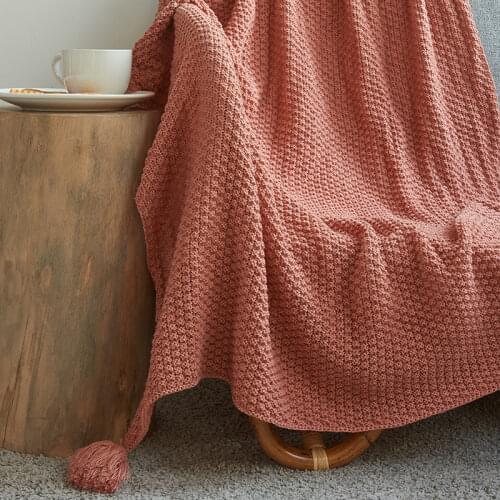 Nordic Style Knitted Blanket with Tassels Baby Cobertor Blankets Warm Decorative Sofa Blanket for Bed Chair