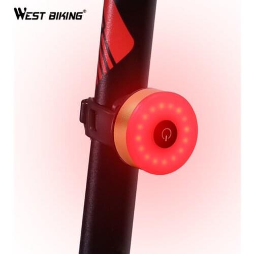 WEST BIKING Bike Taillight 20Lumen 220mAh USB Rechargeable Waterproof LED Cycling Rear Light Night Warning Bicycle Tail-lantern
