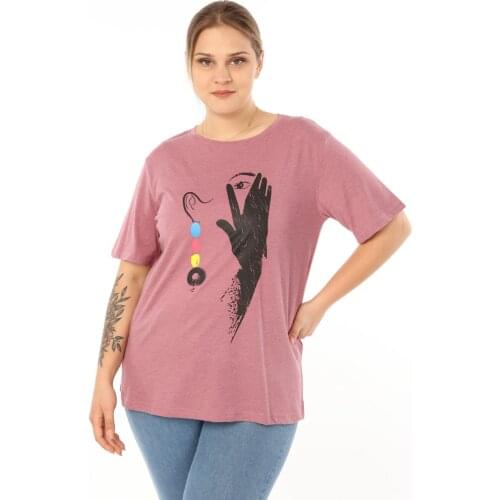 Pianoluce Women Large Size Printed Half Sleeve T-Shirt