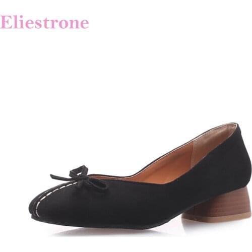 Brand New Sweet Ivory Brown Women Nude Pumps Fashion Chunky Heels Lady Party Shoes SA24 Plus Big Small Size 11 30 43 46