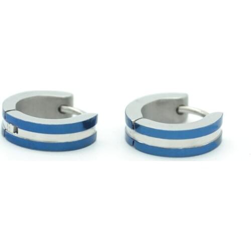 1PAIR Blue 316L Statinless Steel Earring Fashion Ear Stud Fake Ear Expander Sexy Women Mens Ear Ring High Quality Free Shipping