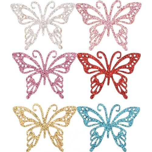 36PCS 2inch Hollow butterfly appliques Girls Hair Accessories Kawaii Supplies for Headwrap Barrette Hairclip Hair Bows Center