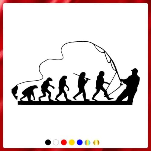 40489# Die-Cut Vinyl Decal Fisherman Evolution Car Sticker Waterproof Auto Decors on Car Body Bumper Rear Window