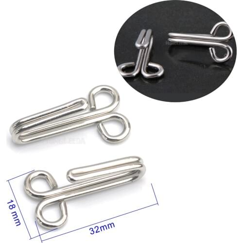 50pcs/lot big metal brass hook 32*18mm silver nickle color trousers skirts coat dress pants free shipping HE-027