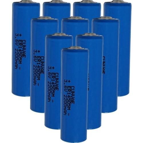 10PCS ER14505M AA batteries 3.6V 14505 14505M 2200mah AA Battery LiSCLO2 Superior LR6 R6P Batteries For GPS Tracking Cameras