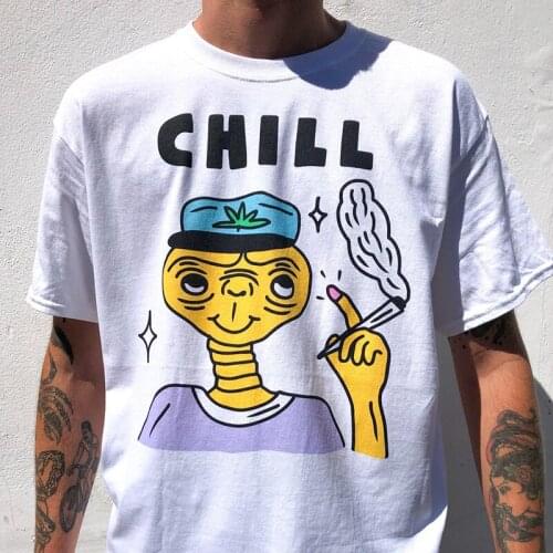 Harajuku Style Funny Printed White T shirts Unisex Short Sleeve Cotton Loose Graphic Tees Crewneck Japan Fashion Grunge shirt