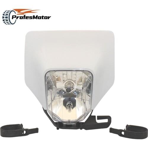 Motorcycle White Headlight Headlamp Head Light Lamp Supermoto Fairing For HUSQVARNA 2018 17 MX FE TE Dirt Bike Enduro