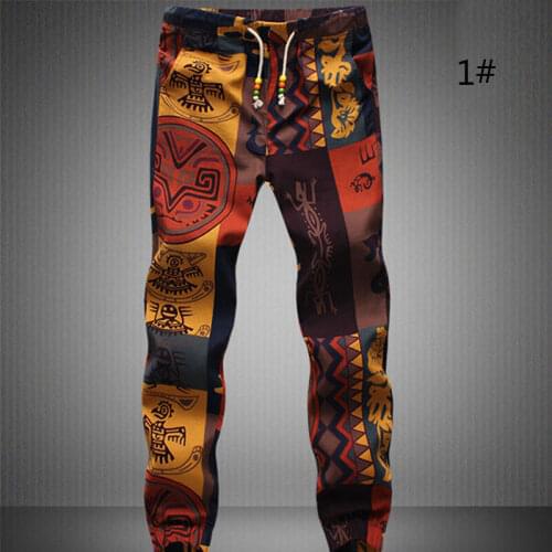 Pencil Trousers Sweatpants Casual Fashion Mens Spring Autumn Drawstring Gecko Floral Pattern Narrow Feet Jogger