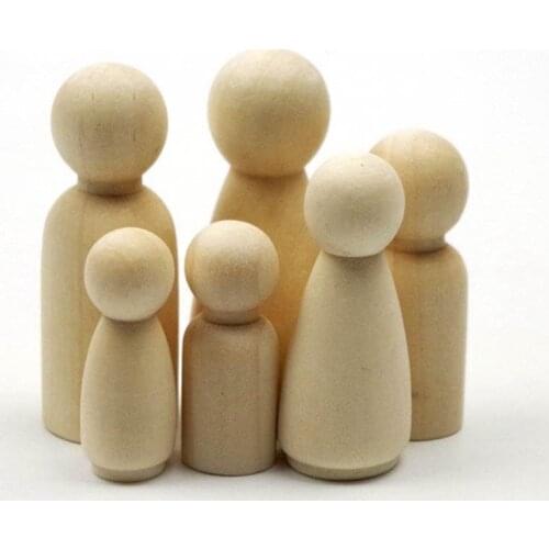 Wooden Dolls Natural Unfinished Wooden Doll Bodies People Shapes DIY Arts Crafts Supplies Kids Toys Christmas Home decorations