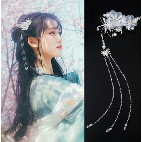 Chinese Vintage Style Tassel Hairpin Dragonfly Butterfly Headwear Hair Styling Braiding Hair Bun Maker Hair Styling Tools