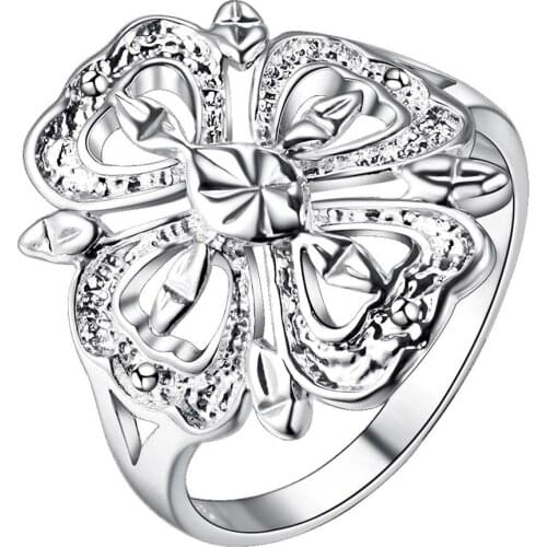Classical flower shape Silver plated Ring Fashion Jewerly Ring Women&Men , /IGKWHSLP EHWYAGYR