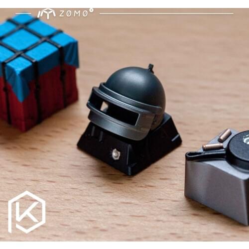 Zomo pubg BATTLEGROUNDS 3 level helmet pan airdrop bomb Artisan Keycap CNC anodized aluminum Compatible Cherry MX switches