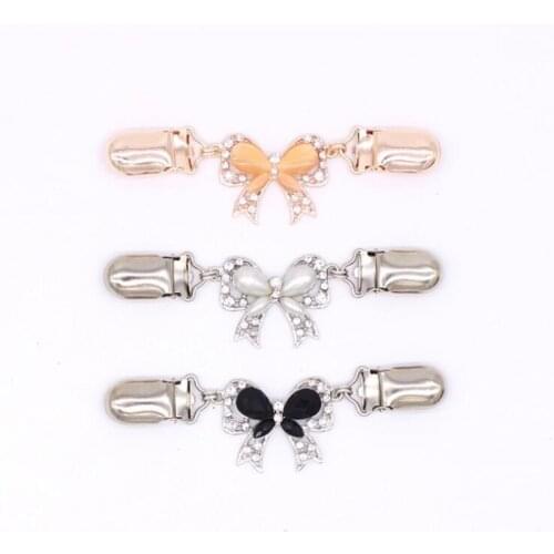 Korean fashion new butterfly diamonds wild exquisite cardigan sweater clip clothing accessories autumn and winter