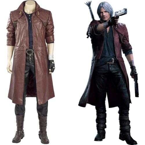 DMC Cosplay Dante Costume DMC 5 Outfit Jacket Coat Suit Full Set Custom Made for Adult Men Women Halloween Carnival