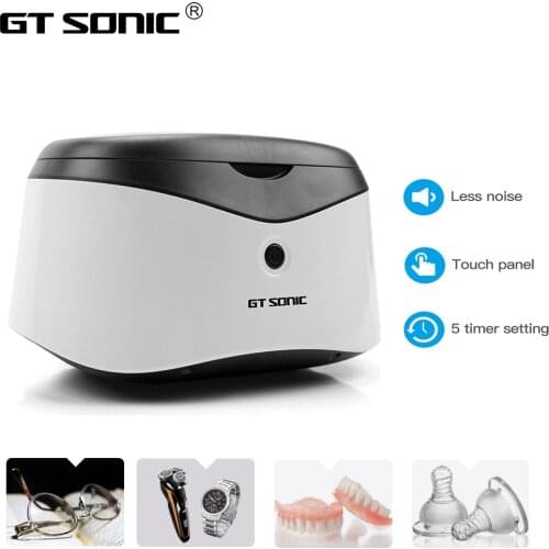 GT SONIC 600ml 35w Mini Ultrasonic Jewelry Cleaner Cleaner Bath Timer for Glasses Manicure Stones Cutters Denta Razor Brush Case