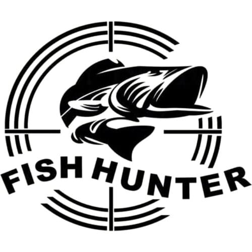 Fish Hunter Fashion Car-Styling Stickers Decals Vinyl 12cm*10cm