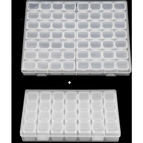 84/56 Grids Diamond Painting Accessories Box Rhinestone Embroidery Crystal Bead Organizer Storage Boxes Case Container Tools