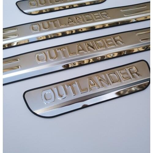 Stainless steel door sill Scuff Plate and rear window sill protection plate For Mitsubishi Outlander 2013-2020 Car-styling