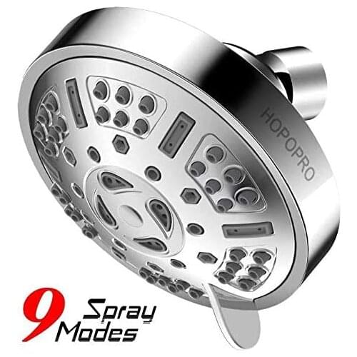 High Pressure Fixed Shower Head Upgraded 9 Functions Adjustable Bathroom Showerhead Multi-functional Wall Mount Fixed Rotatable