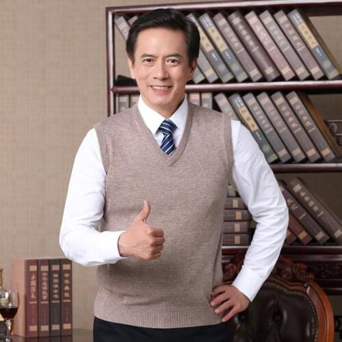 New Mens Solid Color Sweater Vest Autumn Male Sleeveless Wool Sweater Pullover Sweater Vest Free Shipping