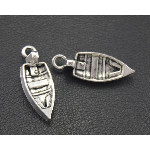 30pcs Silver Color boat Charm Pendant DIY Necklace Bracelet Bangle Findings 5x20mm A1758