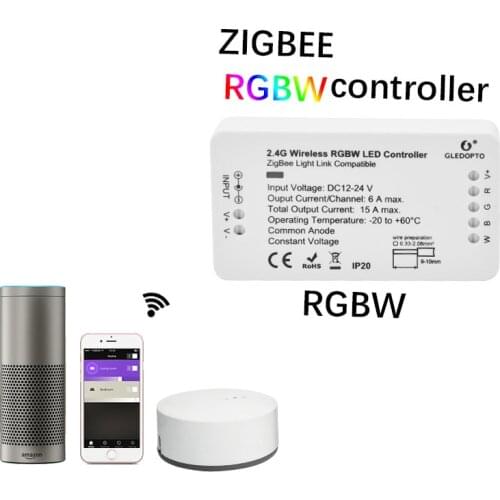 ZIGBEE Led Rgbw Controller 12V 24V 4 Channel Lightify Tradfri Compatible Controller RGBW String Ribbon Mobile Zll APP Control