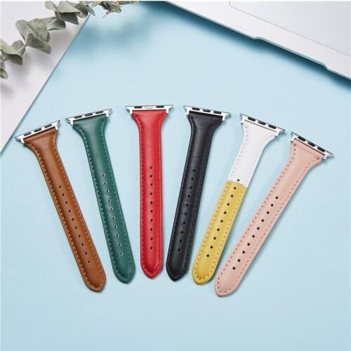 Personality Cute Womens Leather Strap for Apple Watch Series 6 SE 5 4 3 Fashion Loop Straps for iwatch 38mm 40mm 42mm 44mm