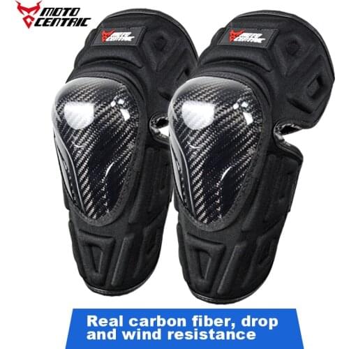 Rodilleras Moto Real Carbon Fiber Motorcycle Knee Pads Motocross Shin Protection Anti-fall With Reflective Strip мотозащита
