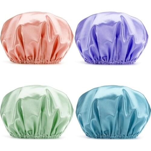 Women Girls Shower Cap Bathroom Waterproof Shower Caps Reusable Adult Kitchen Smoke-proof Hat Home Cleaning Dust-proof Hats