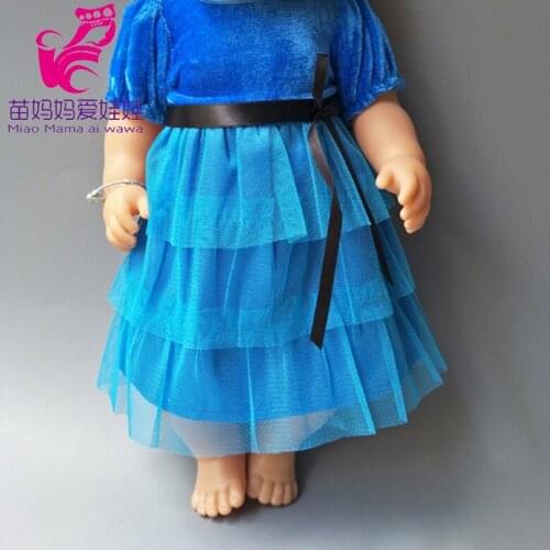 Blue tutu Lace dress for 43cm baby dolls 18 inch dolls blue princess dress children gift