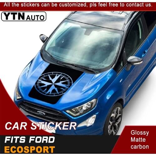 Car Sport Styling Hood Decor Stickers Compass Graphics Vinyl Decals For Ford Ecosport 2013-2018 Auto Cover Engine Bonnet Decal