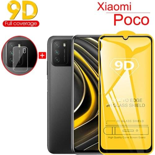 Poco M3 стекло, 9D Protective Glass for Xiaomi Poco-M3 Poco-X3-NFC Camera Film Cristal Templado Xiomi -Poco M3 6000- Glass