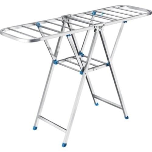 Super gravity-bearing stainless steel clothes hanger solid durable floor folding indoor balcony drying rack