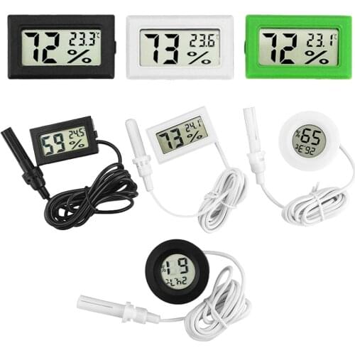 Mini LCD Digital Thermometer Hygrometer Temperature Indoor Convenient Temperature Sensor Humidity Meter Gauge Instruments Cable
