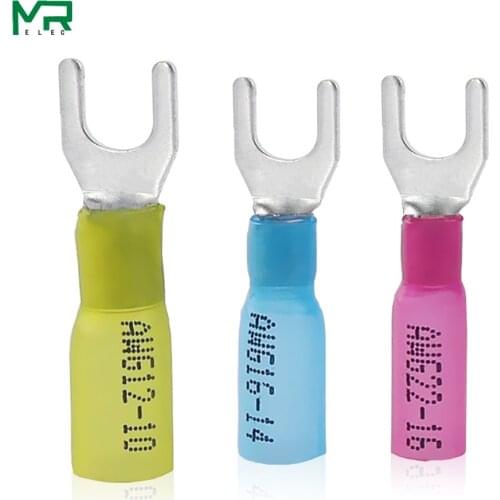 Heat shrinkable waterproof insulation SV fork type cold pressing terminal U-shaped wire connection crimping terminal connector
