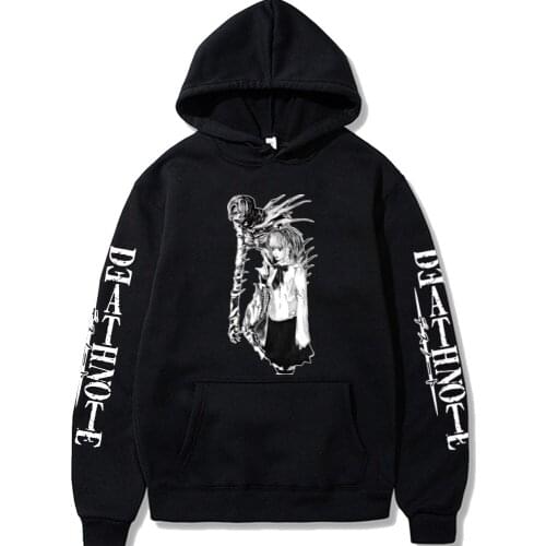 Anime Death Note Harajuku Ryuk Misa Amane Manga Hoodies Gothic Horror Cartoon Streetwear Unisex Long Sleeve Winter Sweatshrits