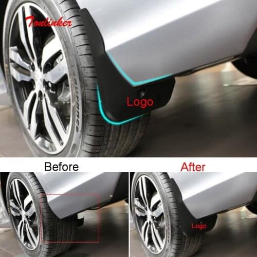 Tonlinker Interior Car Wheel Mudguards Cover sticker for Peugeot 308 T9 2014-19 Car Styling 4 PCS ABS Plastic Cover sticker