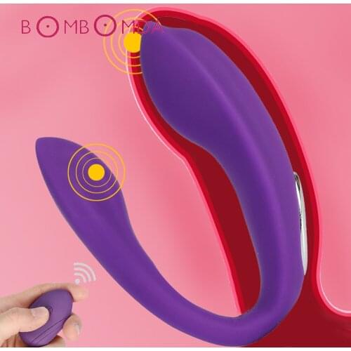 G Spot Vibrator U Type Silicone Clit Vibrator 10 Speed Lesbian Vagina Vibrator Remote Control Masturbate Adult Sex Toy for Women