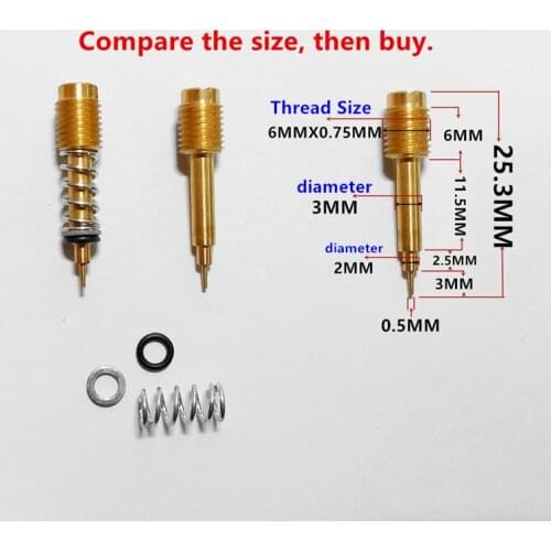 2PCS fuel ratio adjusting screw)carburetor the carb air screw For Magician XG250 TK100 Kawasaki 250 Fuel Screws