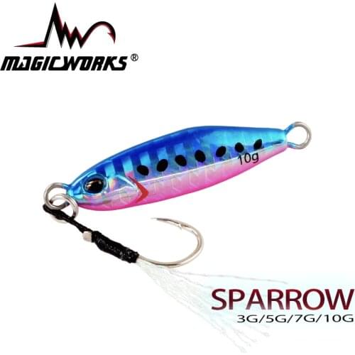 MAGIC WORKS Hot Micro Metal Jig 3g/5g/7g/10g Shore Casting Jig Lure Spoon Saltwater Fishing Lure Artificial Bait Fishing Tackle