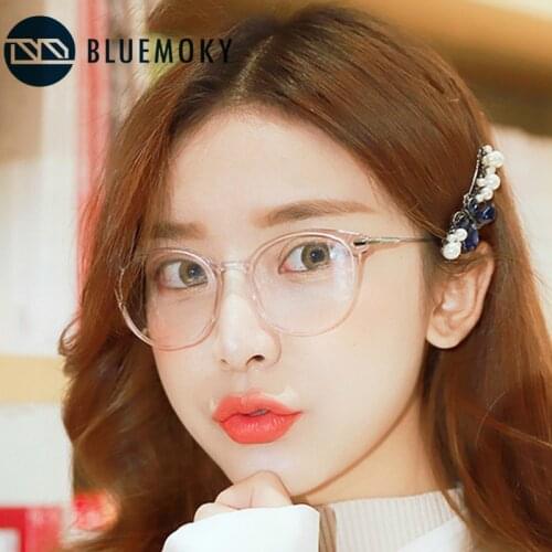 BLUEMOKY Acetate Round Glasses Frame Women Vintage Transparent Optical Myopia Eye Glasses Frames Fashion Prescription Eyeglasses