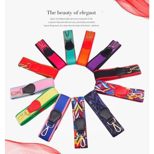 Women Bag Strap Colorful Ribbon Nylon Crossbody Shoulder Messenger Band Adjustable Belt for Bag Handmade Accessories KZ151303