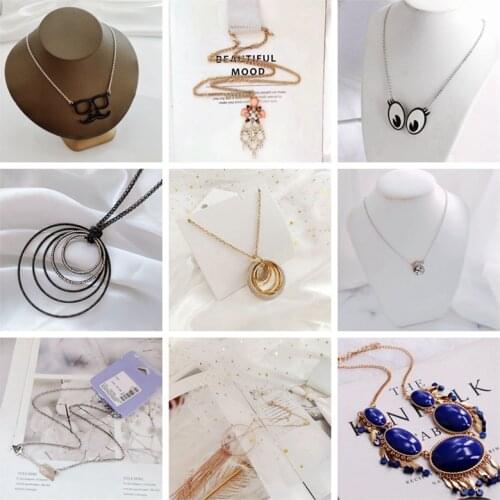 Fashion simple style new eye beard pendant rose gold bright face geometric circle fringe fashion womens accessories necklace