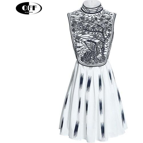 Designer elegant Embroidery Casual mini Dresses Runway Floral Animal Embroidered short dress For Women party night sundress robe