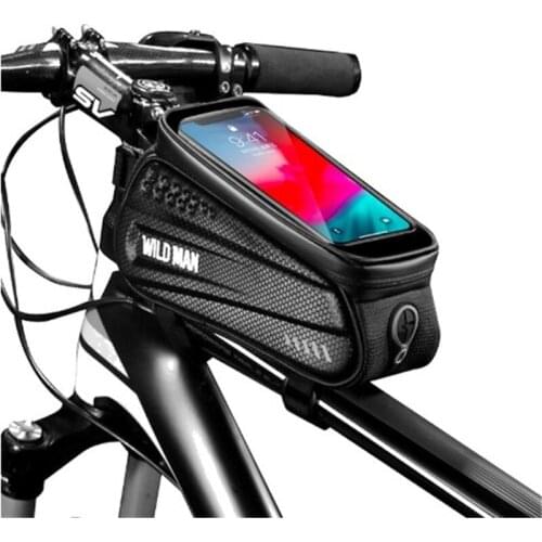Hard shell bicycle bag mobile phone touch screen mountain bag front beam bag waterproof front bag Saddle Bag riding accessories