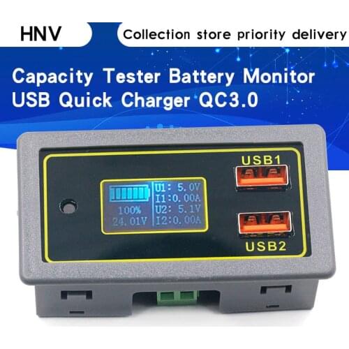 ZK-BC 4.5-32v 12v 24v Lead-acid lithium battery Voltmeter ammeter 18650 capacity tester battery monitor USB quick charger QC3.0