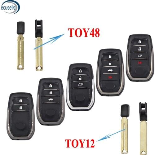 2/3/4 Buttons Remote Car Key Shell Case Cover TOY12 TOY48 Uncut Blade For Toyota Fortuner Prado Camry Rav4 Highlander Crown